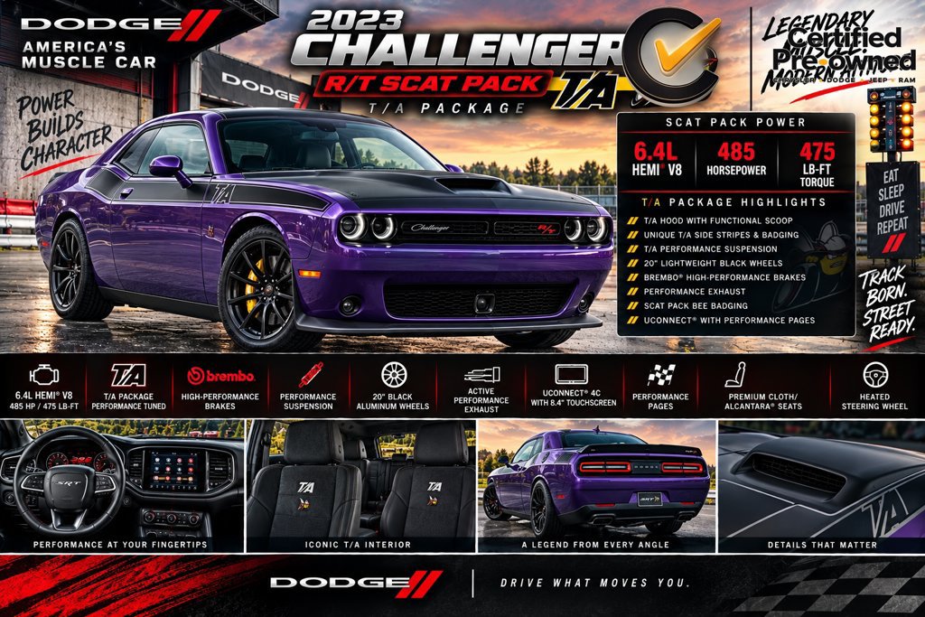 Certified 2023 Dodge Challenger R/T Scat Pack w/ T/A Package RWD image 2