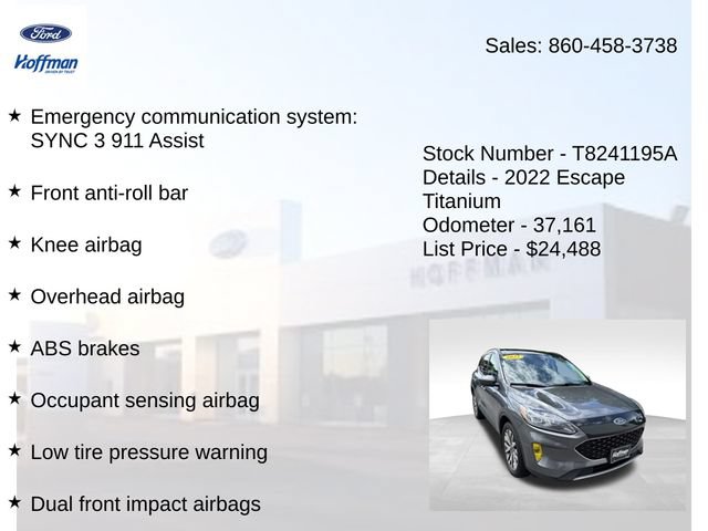 Used 2022 Ford Escape Titanium w/ Class II Trailer Tow Package AWD/4WD image 20