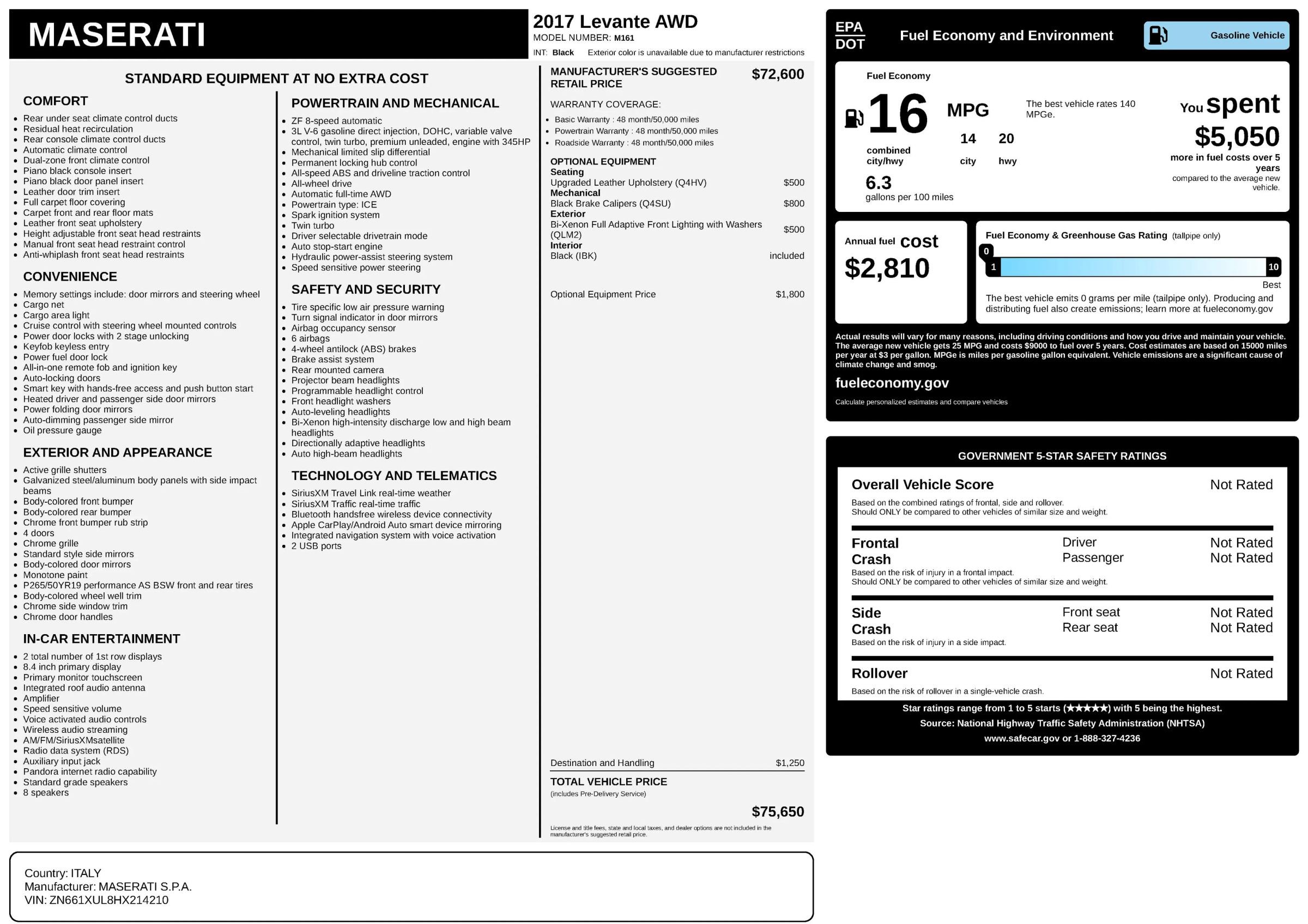 Used 2017 Maserati Levante w/ Luxury Package image 37