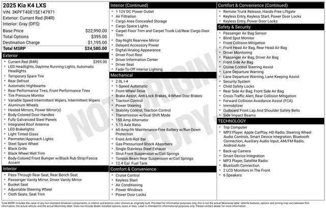 Certified 2025 Kia K4 FWD image 23