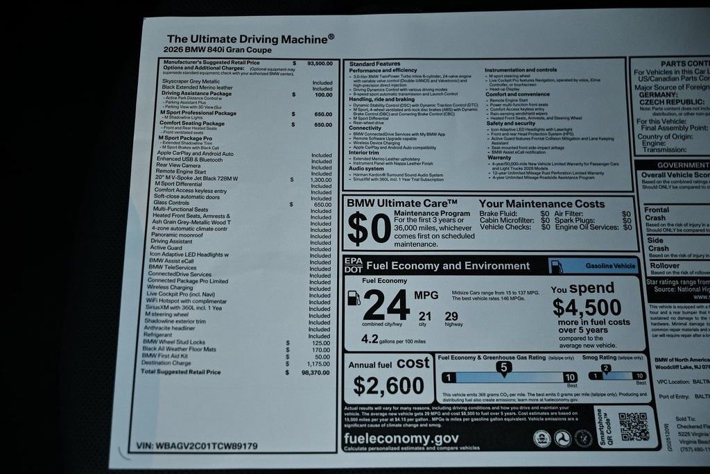 New 2026 BMW 840i w/ M Sport Professional Package image 39