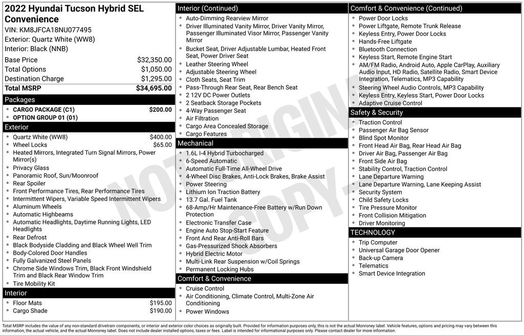 Certified 2022 Hyundai Tucson SEL w/ Cargo Package AWD/4WD image 7