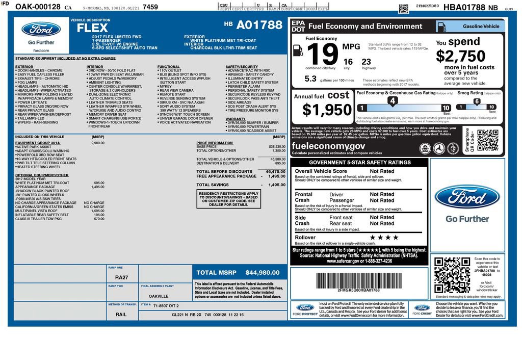Used 2017 Ford Flex Limited w/ Equipment Group 301A FWD image 2