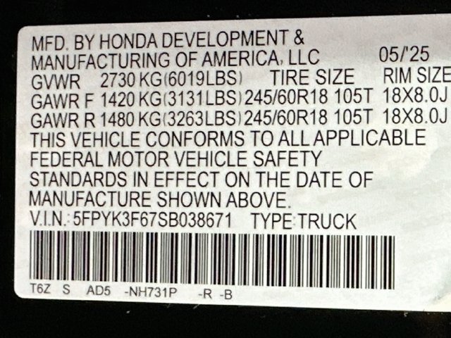 Certified 2025 Honda Ridgeline TrailSport image 34