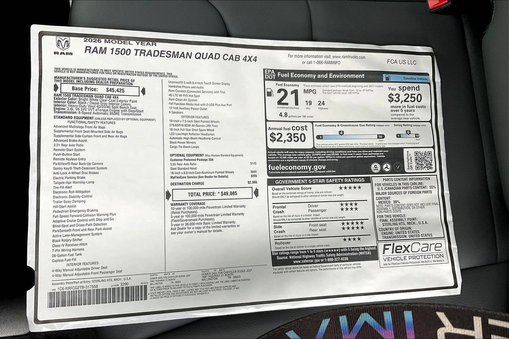 New 2026 RAM 1500 Tradesman AWD/4WD image 14