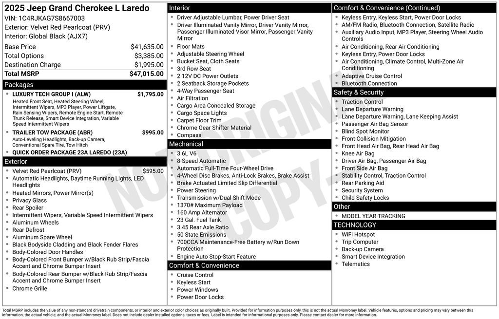 Used 2025 Jeep Grand Cherokee L Laredo w/ Luxury Tech Group I image 43