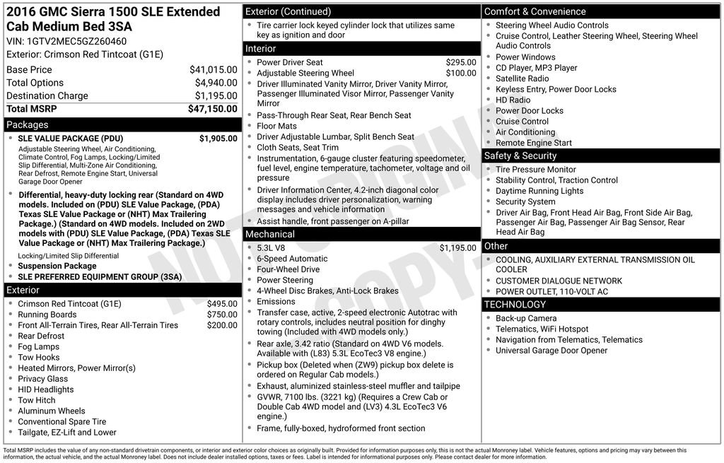 Used 2016 GMC Sierra 1500 SLE w/ SLE Value Package AWD/4WD image 27