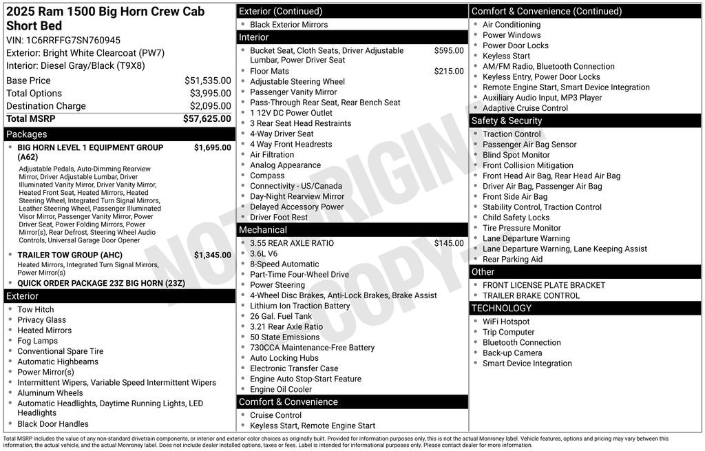 New 2025 RAM 1500 Big Horn AWD/4WD image 6