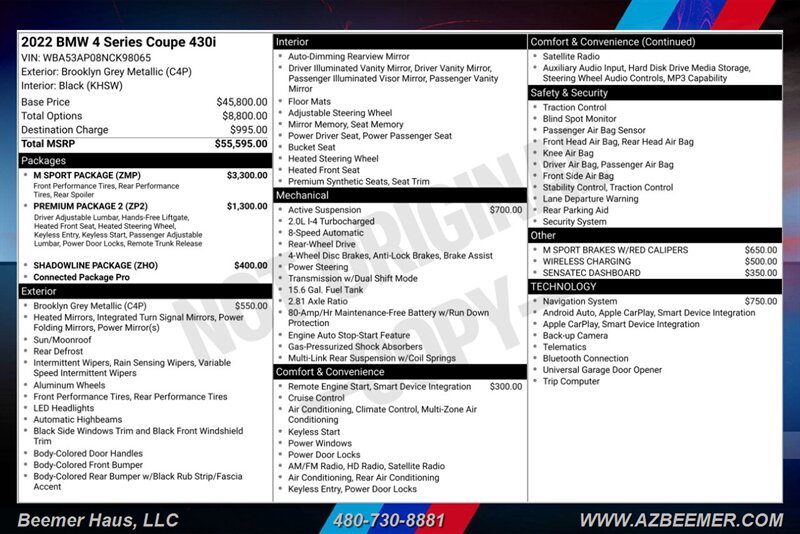 Used 2022 BMW 430i Coupe w/ M Sport Package RWD image 3
