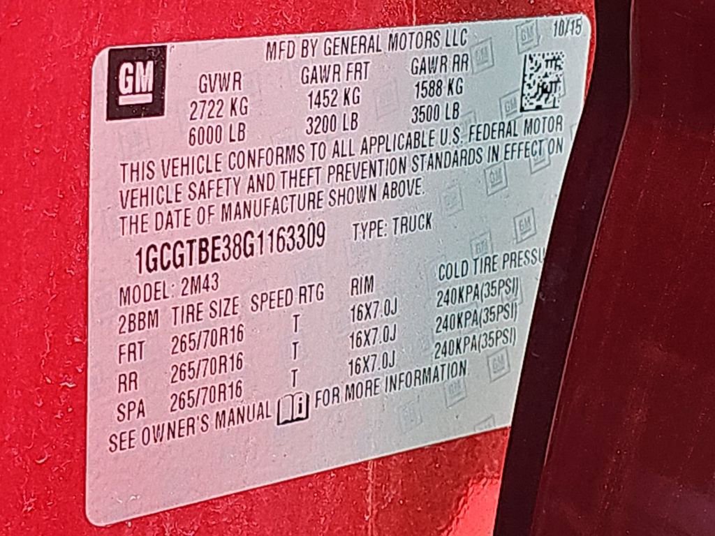 Used 2016 Chevrolet Colorado W/T w/ WT Convenience Package image 19