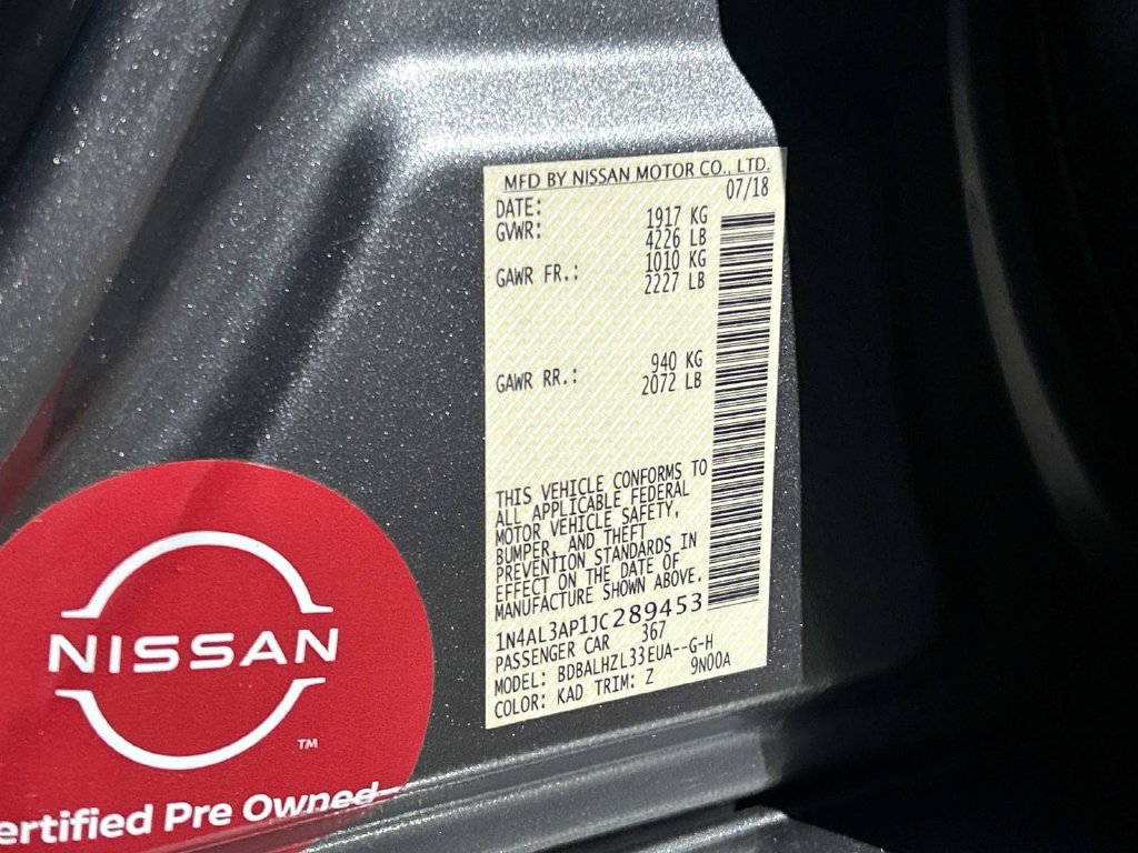 Used 2018 Nissan Altima 2.5 SR w/ SR Special Edition FWD image 10