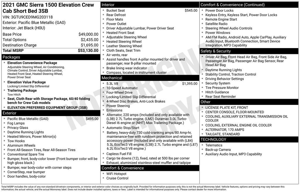 Used 2021 GMC Sierra 1500 Elevation image 7