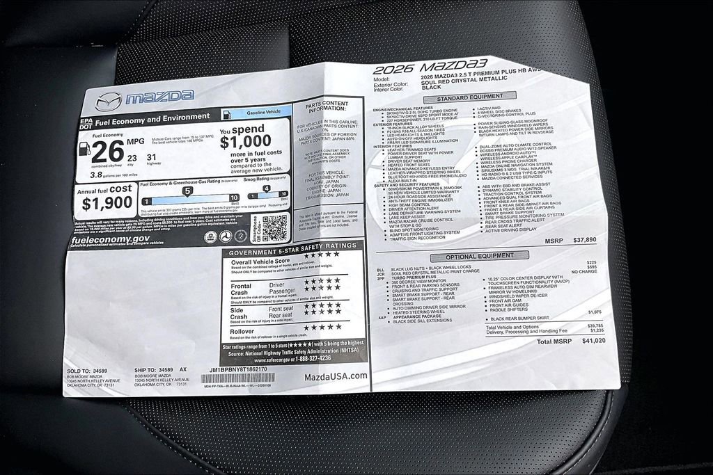 Used 2026 MAZDA MAZDA3 Hatchback w/ Appearance Package AWD/4WD image 14