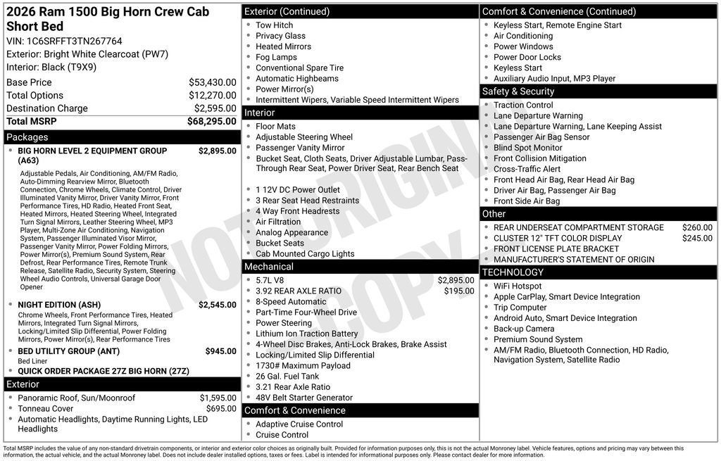 New 2026 RAM 1500 Big Horn AWD/4WD image 48