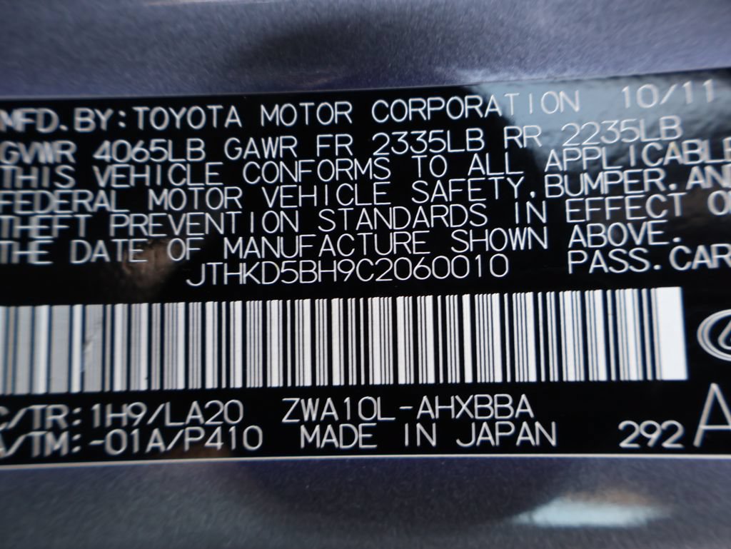 Used 2012 Lexus CT 200h Premium w/ Leather Pkg FWD image 35