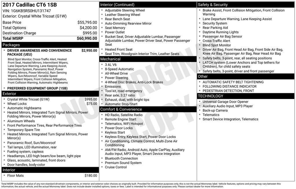 Used 2017 Cadillac CT6 3.6 AWD image 33