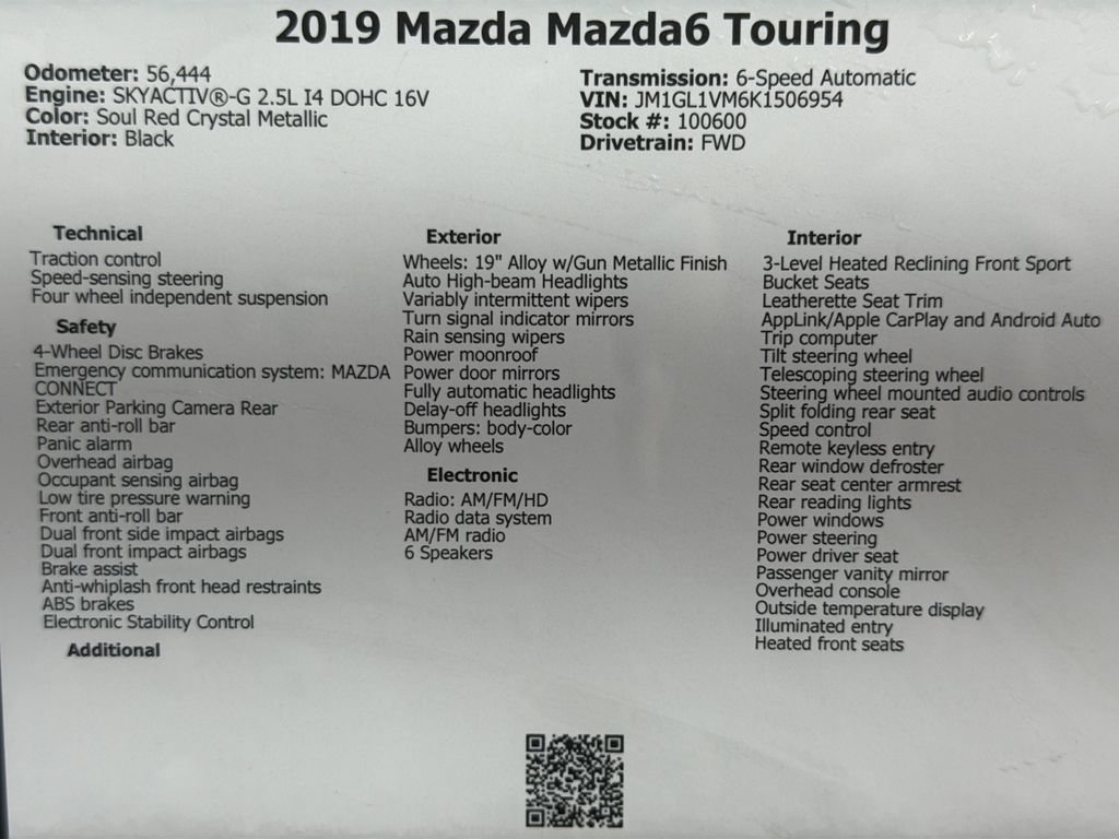 Used 2019 MAZDA MAZDA6 Touring FWD image 49