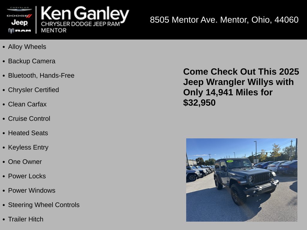 Certified 2025 Jeep Wrangler Sport AWD/4WD image 5