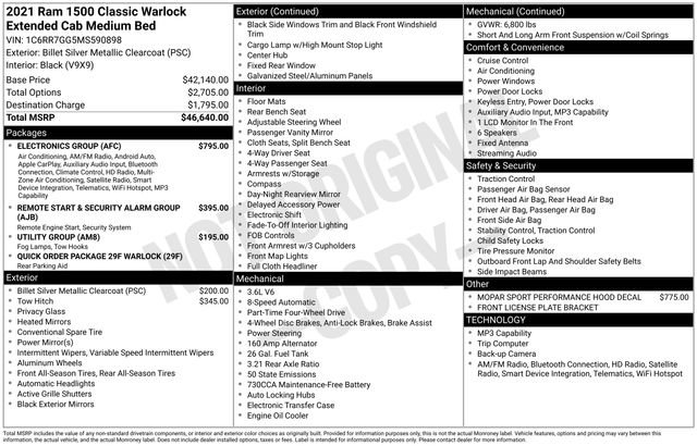 Used 2021 RAM 1500 Warlock w/ Electronics Group AWD/4WD image 21
