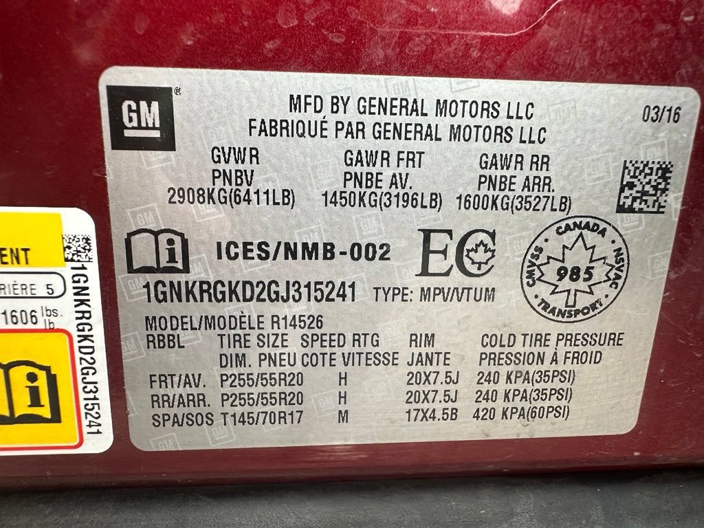 Used 2016 Chevrolet Traverse LT w/ True North Edition FWD image 9