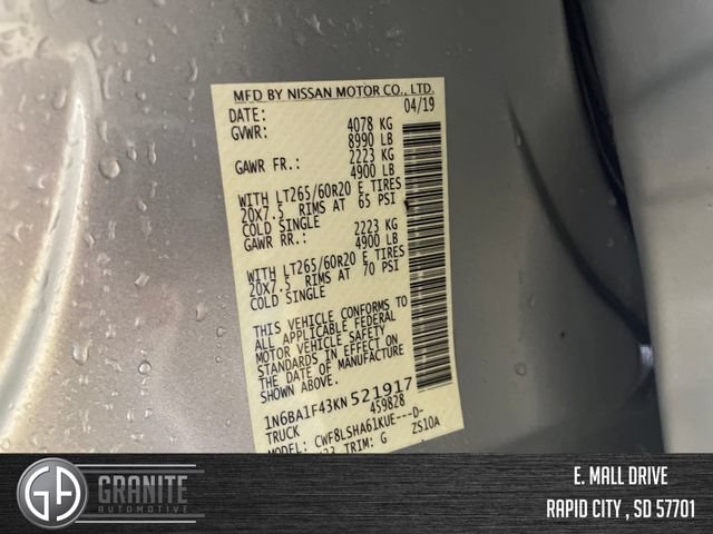 Used 2019 Nissan Titan SV w/ SV Convenience Package AWD/4WD image 18