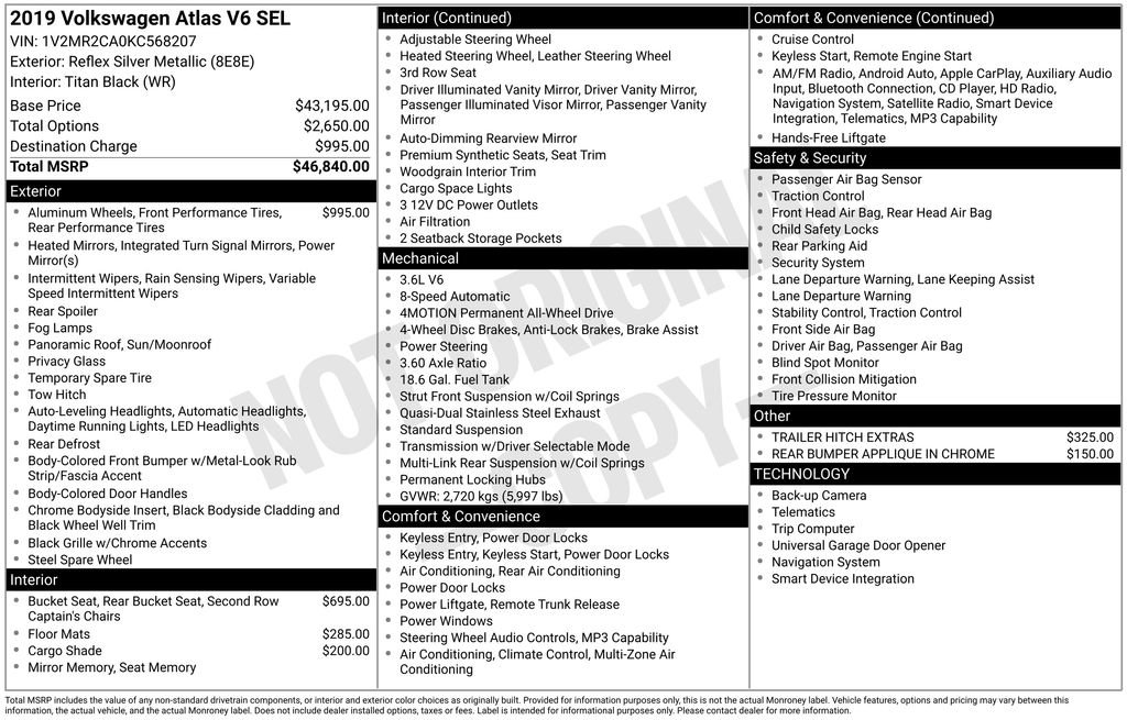Used 2019 Volkswagen Atlas SEL image 6