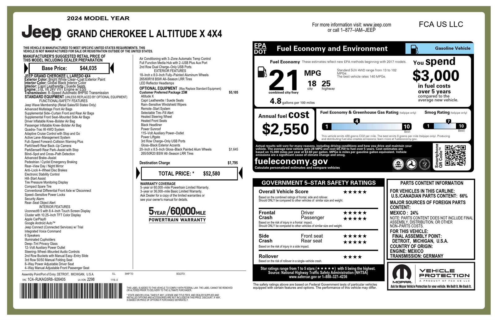 Used 2024 Jeep Grand Cherokee L Altitude AWD/4WD image 4