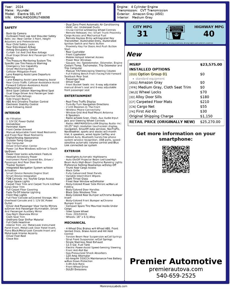 Used 2024 Hyundai Elantra SEL image 2