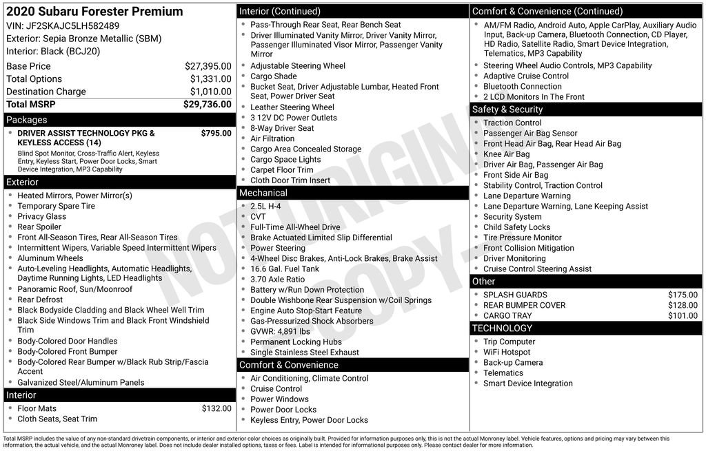 Used 2020 Subaru Forester Premium AWD/4WD image 33