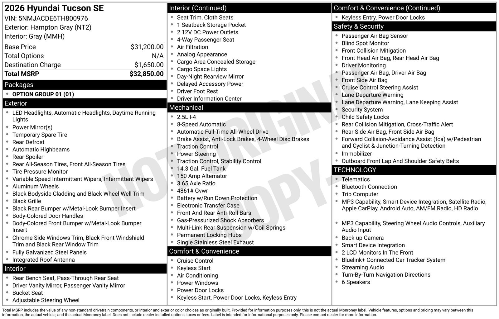 New 2026 Hyundai Tucson SE AWD/4WD image 26