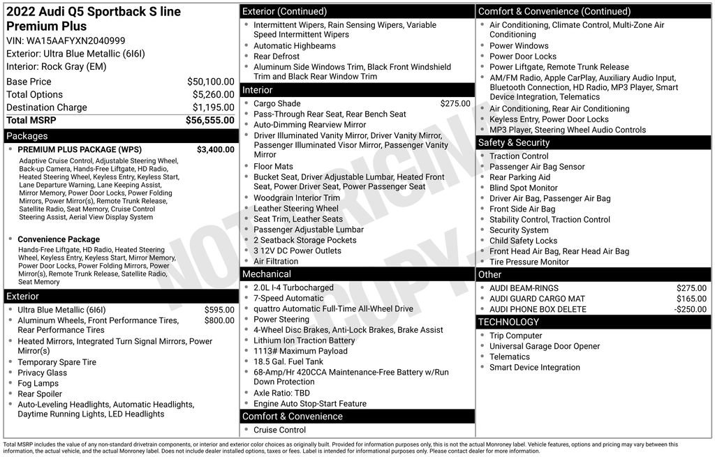 Certified 2022 Audi Q5 2.0T Premium Plus w/ Premium Plus Package image 18