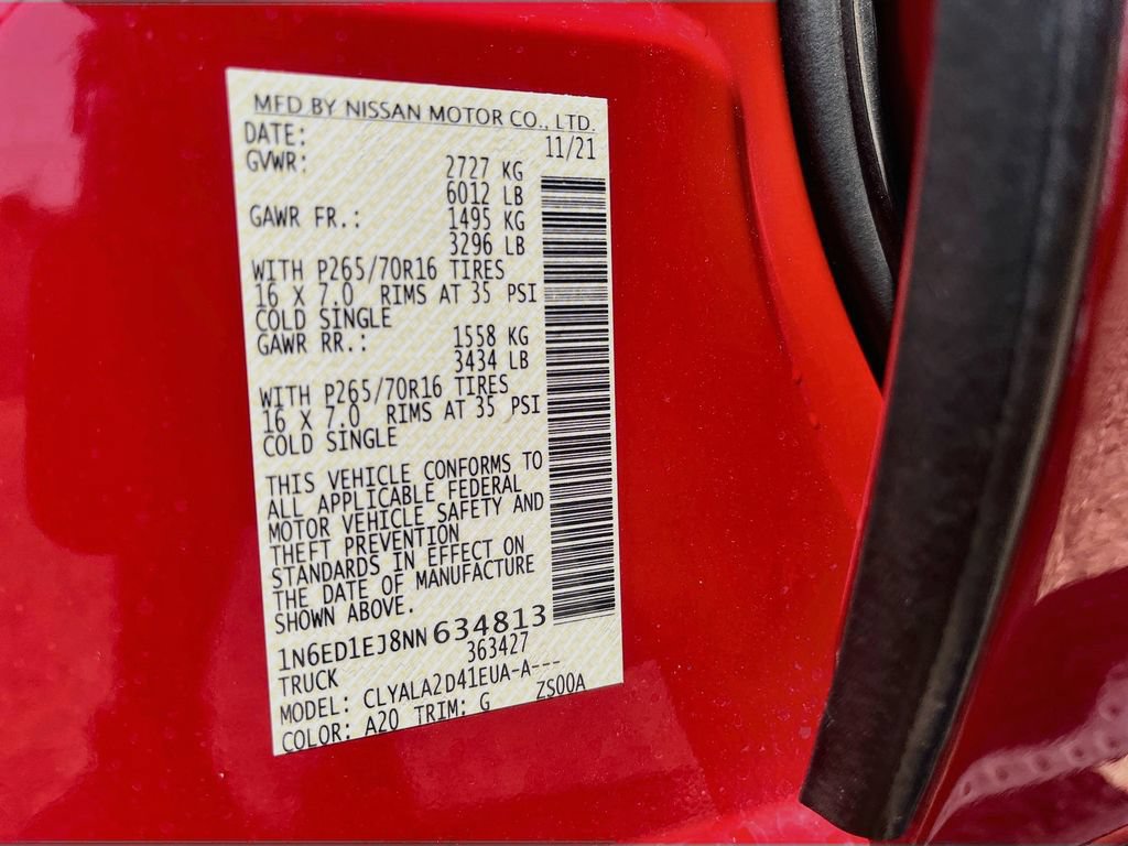 Used 2022 Nissan Frontier S w/ Technology Package RWD image 29