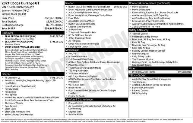 Used 2021 Dodge Durango GT w/ Trailer Tow Group IV AWD/4WD image 31