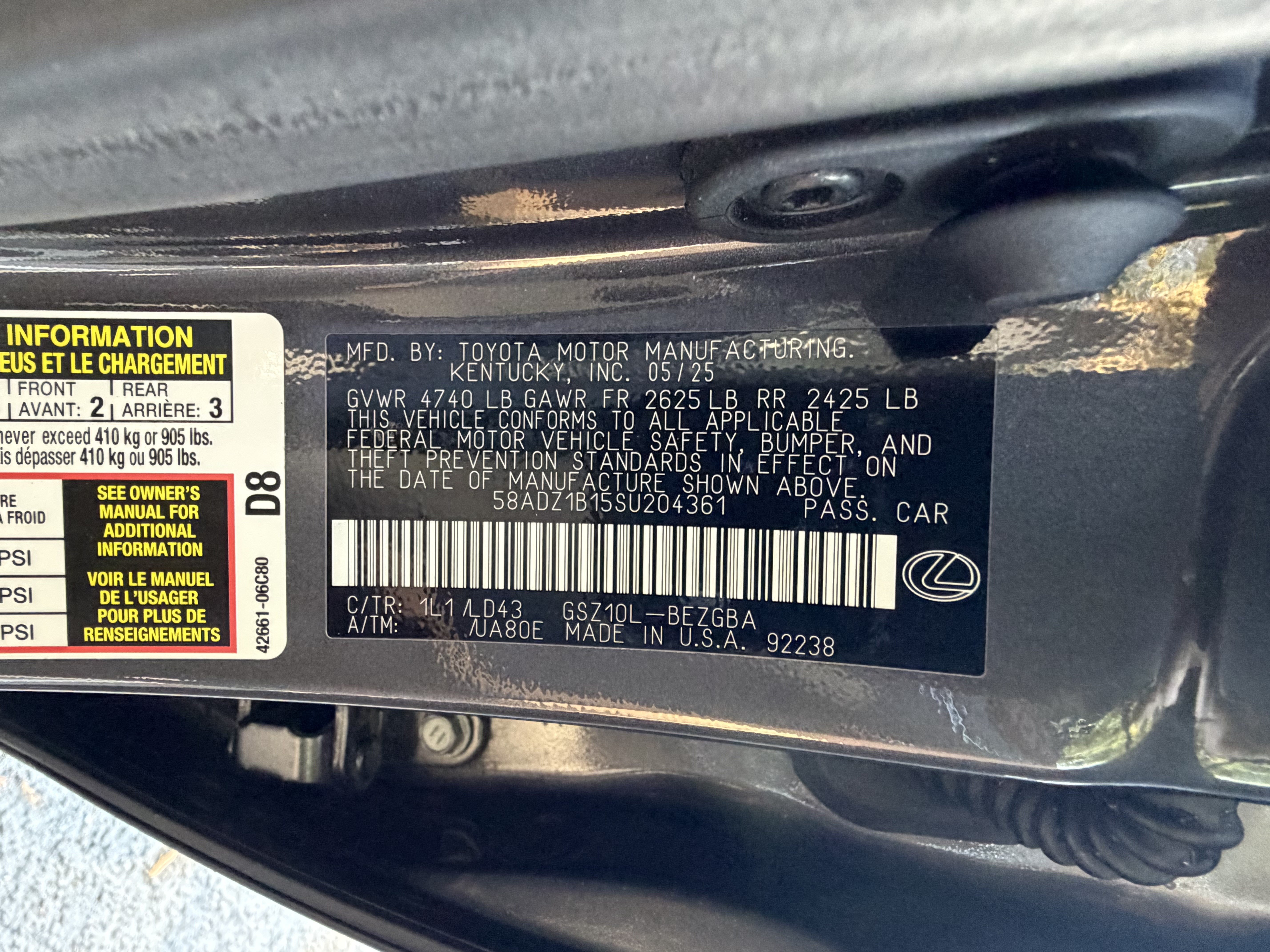 Certified 2025 Lexus ES 350 w/ Premium Package FWD image 46