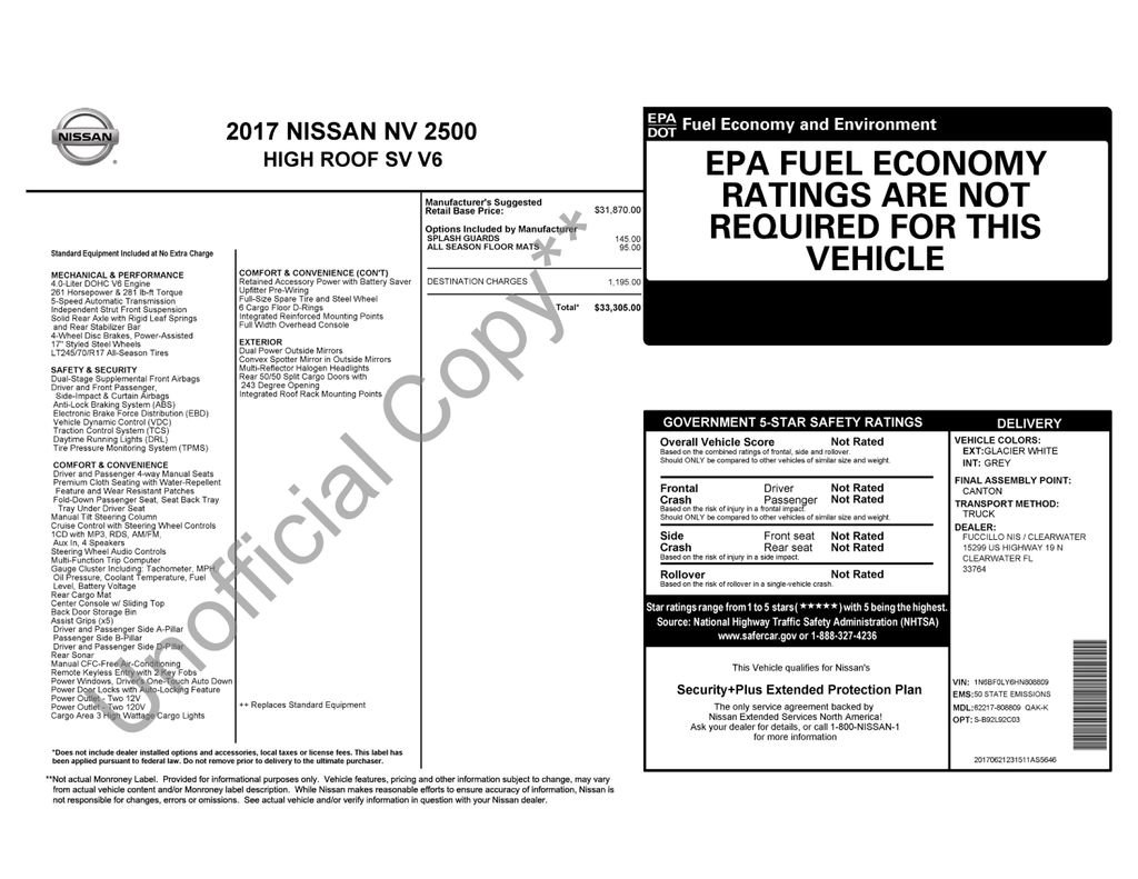 Used 2017 Nissan NV 2500 SV RWD image 3
