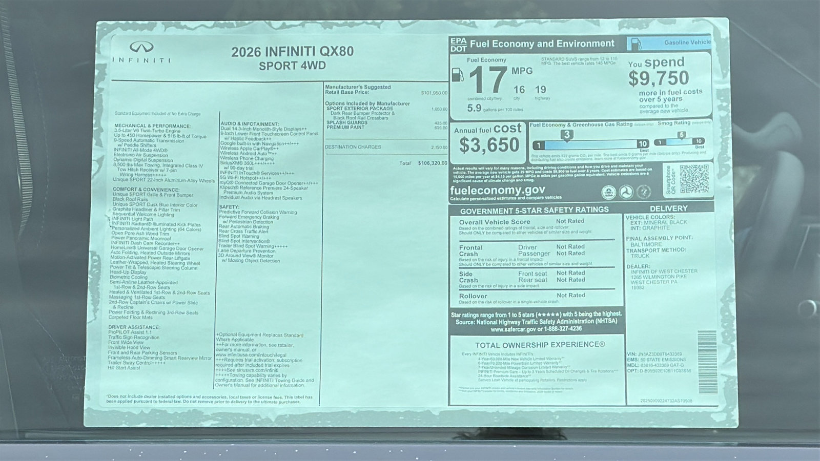 New 2026 INFINITI QX80 4WD image 13
