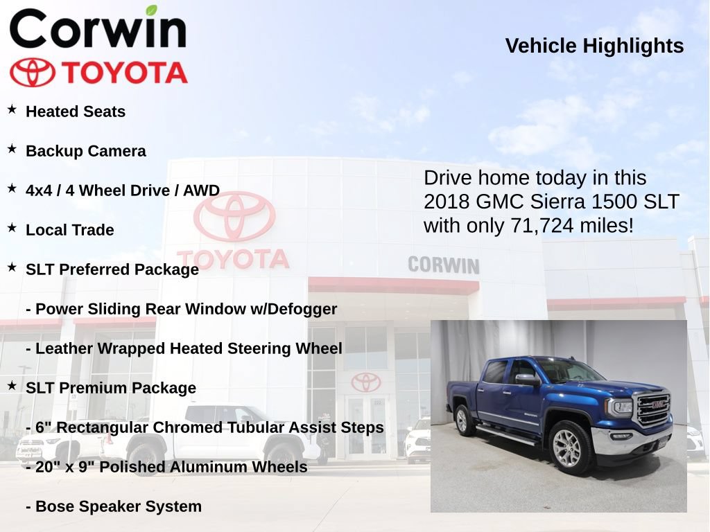 Used 2018 GMC Sierra 1500 SLT w/ SLT Premium Package AWD/4WD image 7