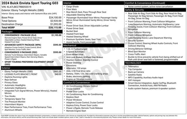 Used 2024 Buick Envista Sport Touring w/ Convenience I Package FWD image 11