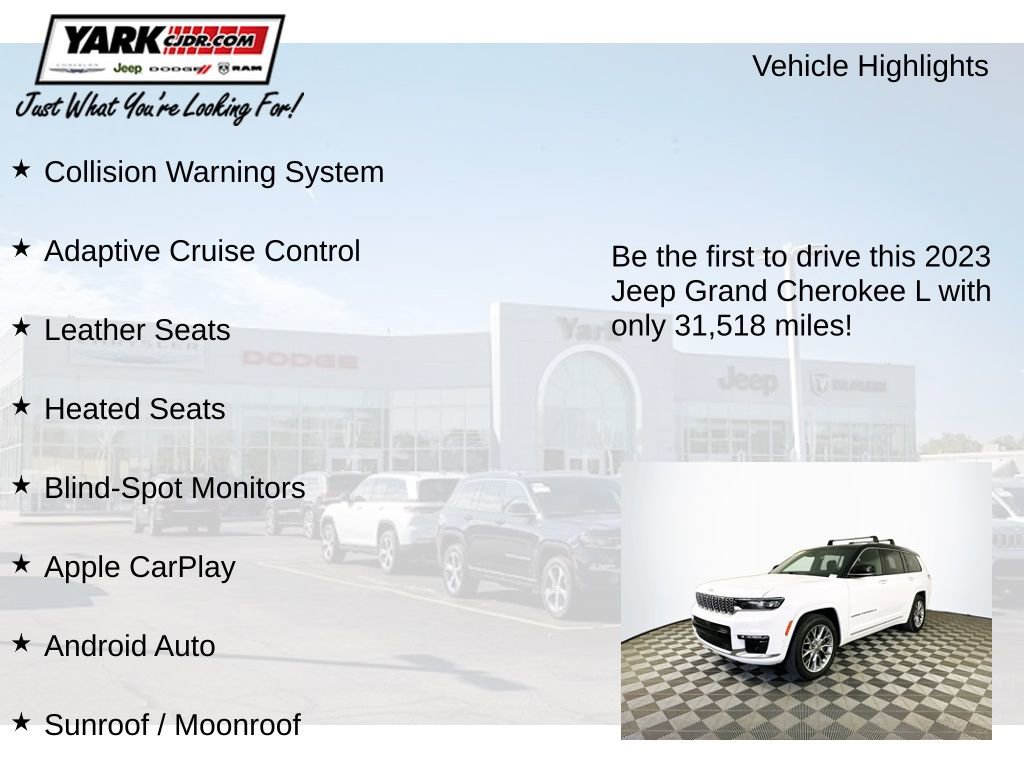 Certified 2023 Jeep Grand Cherokee L Summit w/ Luxury Tech Group V image 12