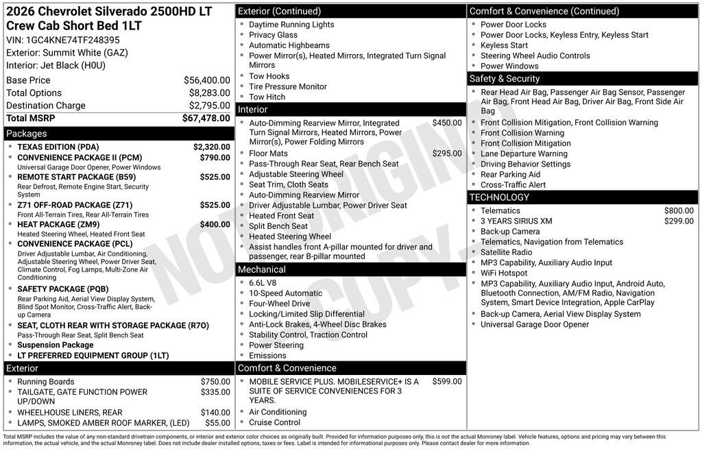New 2026 Chevrolet Silverado 2500 LT w/ Texas Edition AWD/4WD image 2