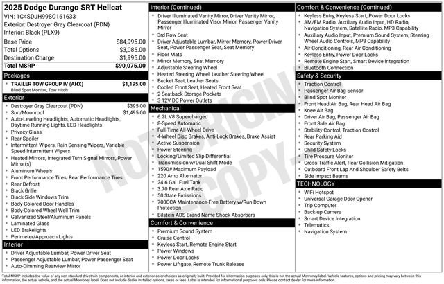 New 2025 Dodge Durango SRT Hellcat w/ Trailer Tow Group IV image 5