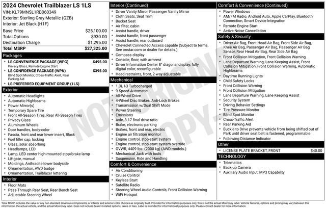 Used 2024 Chevrolet TrailBlazer LS w/ LS Convenience Package AWD/4WD image 3
