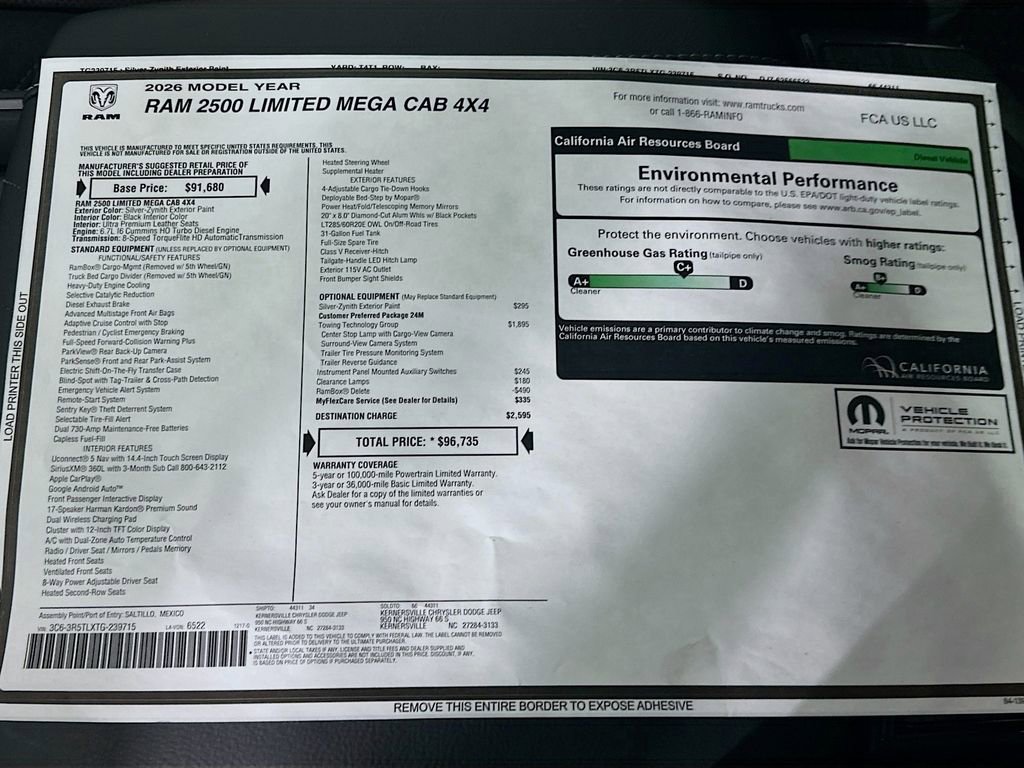 New 2026 RAM 2500 Limited w/ Towing Technology Group image 21