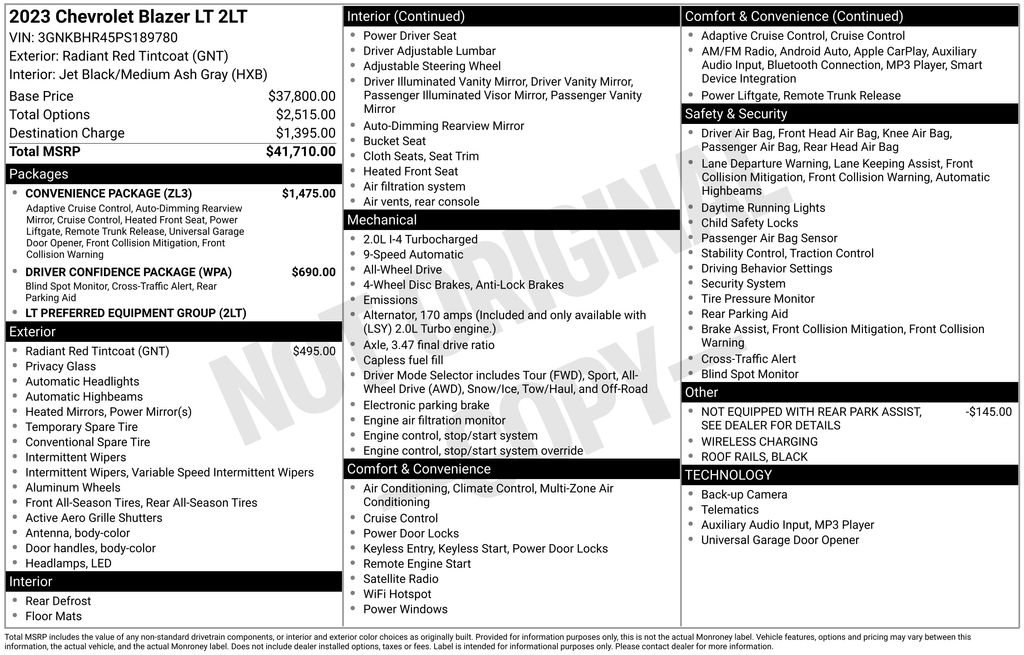 Used 2023 Chevrolet Blazer LT w/ Convenience Package image 7