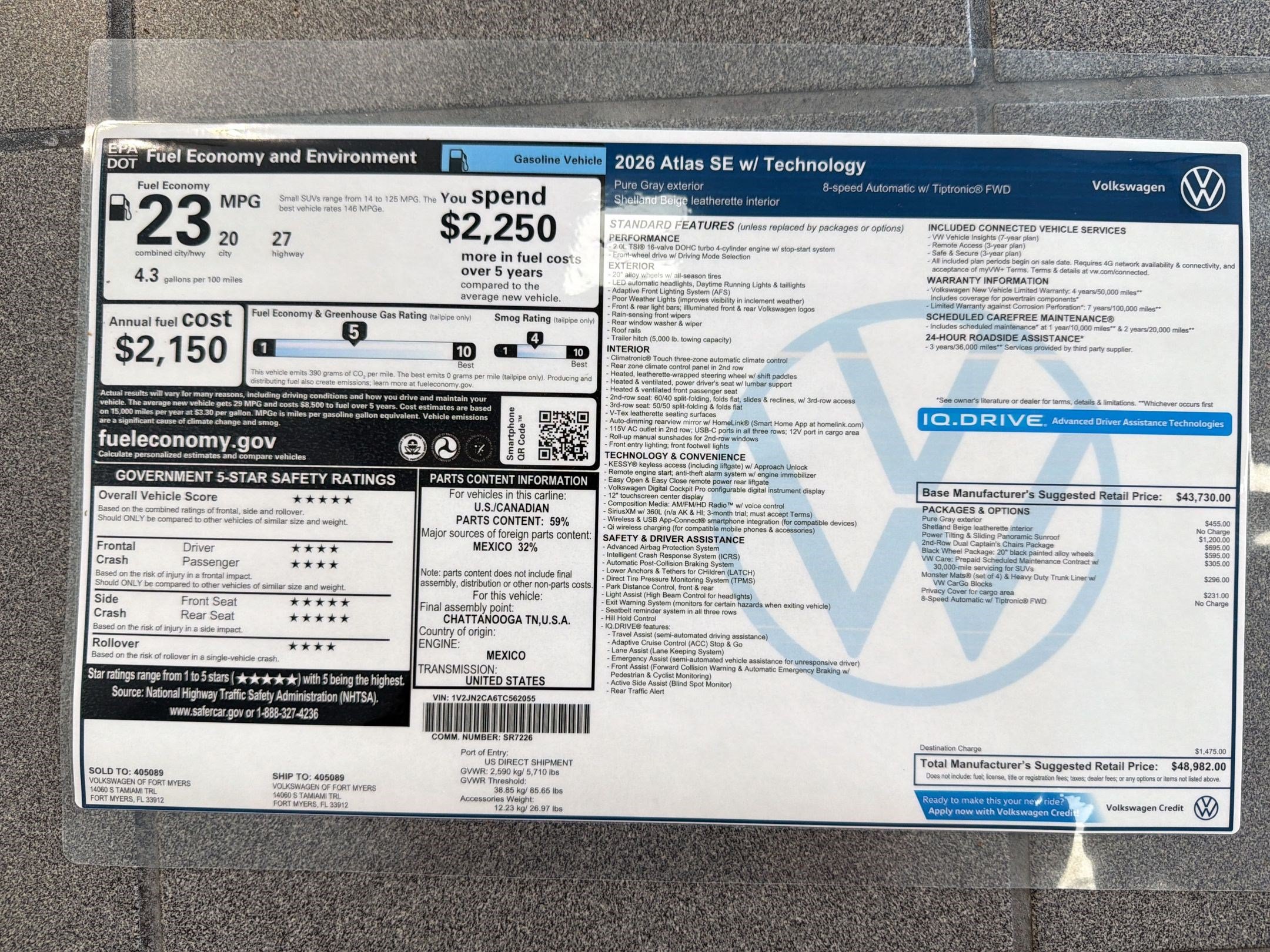 New 2026 Volkswagen Atlas SE FWD image 37
