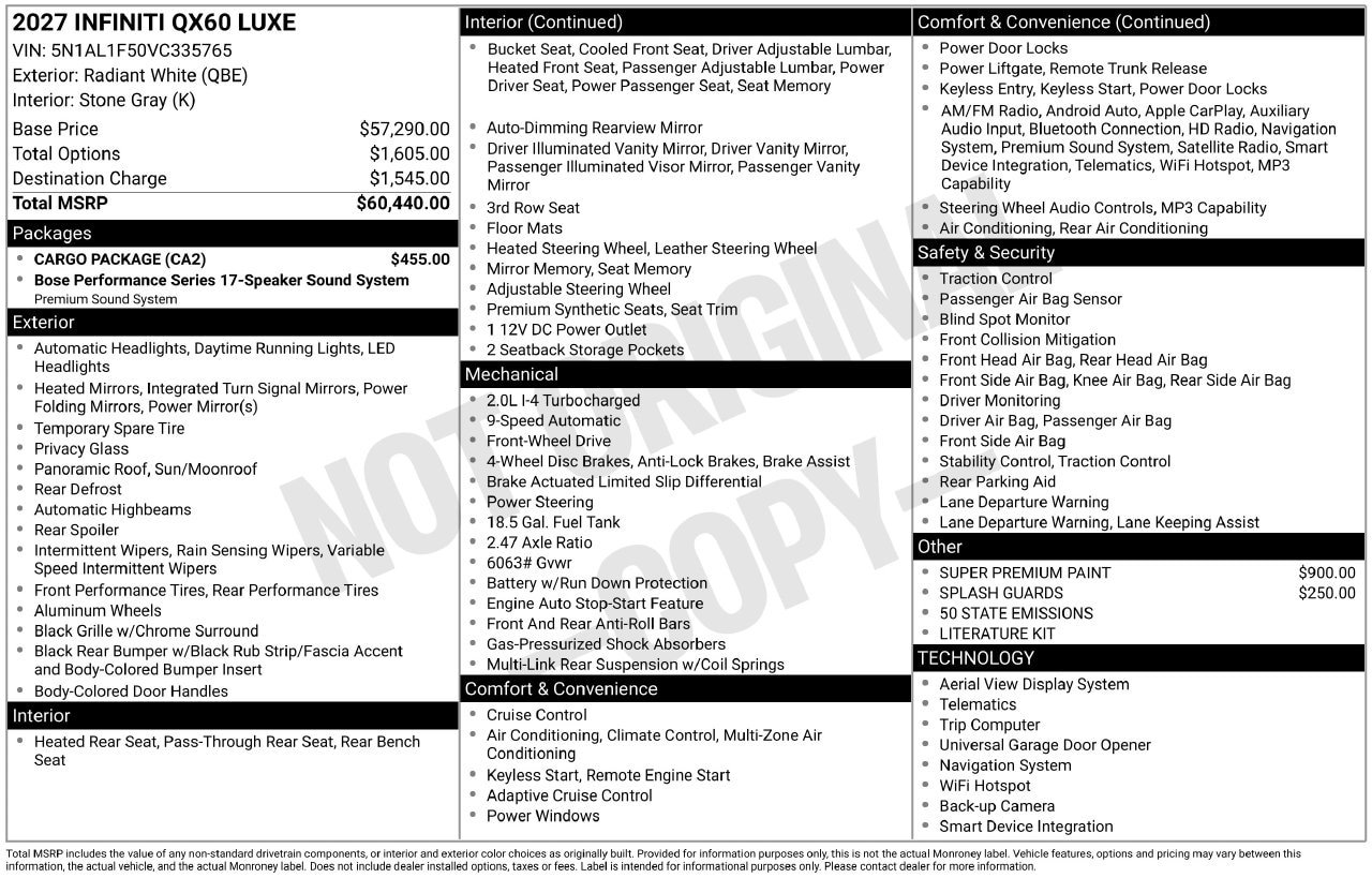 Certified 2027 INFINITI QX60 Luxe w/ Cargo Package FWD image 34
