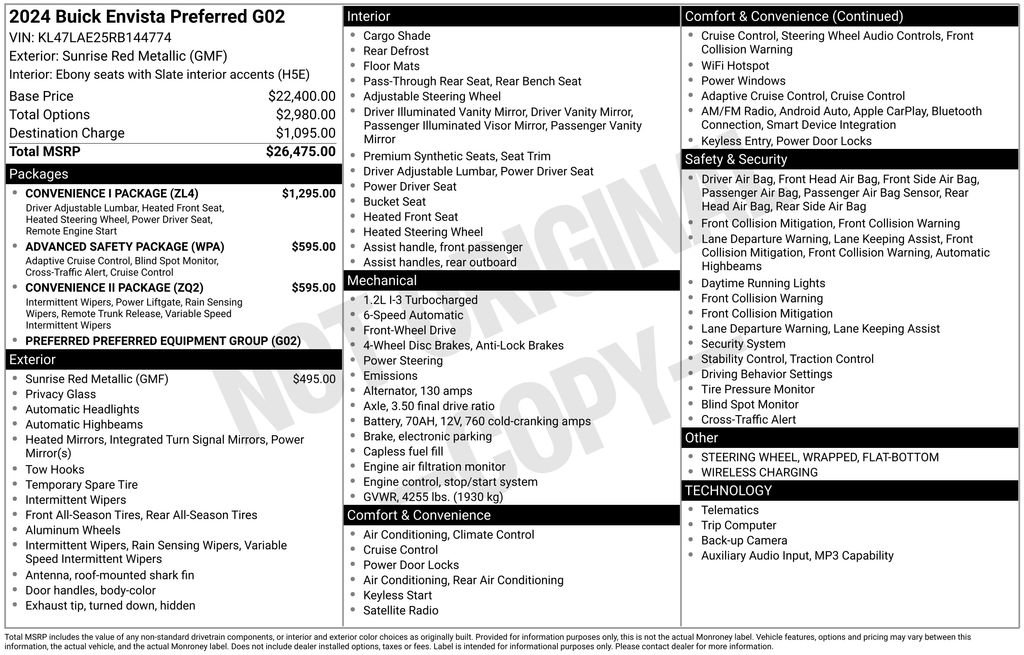 Certified 2024 Buick Envista Preferred w/ Convenience I Package FWD image 5