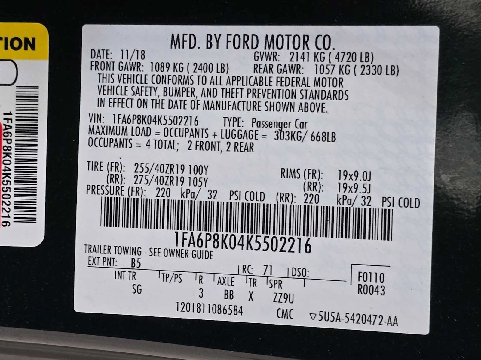 Used 2019 Ford Mustang Bullitt w/ Bullitt Electronics Package RWD image 29