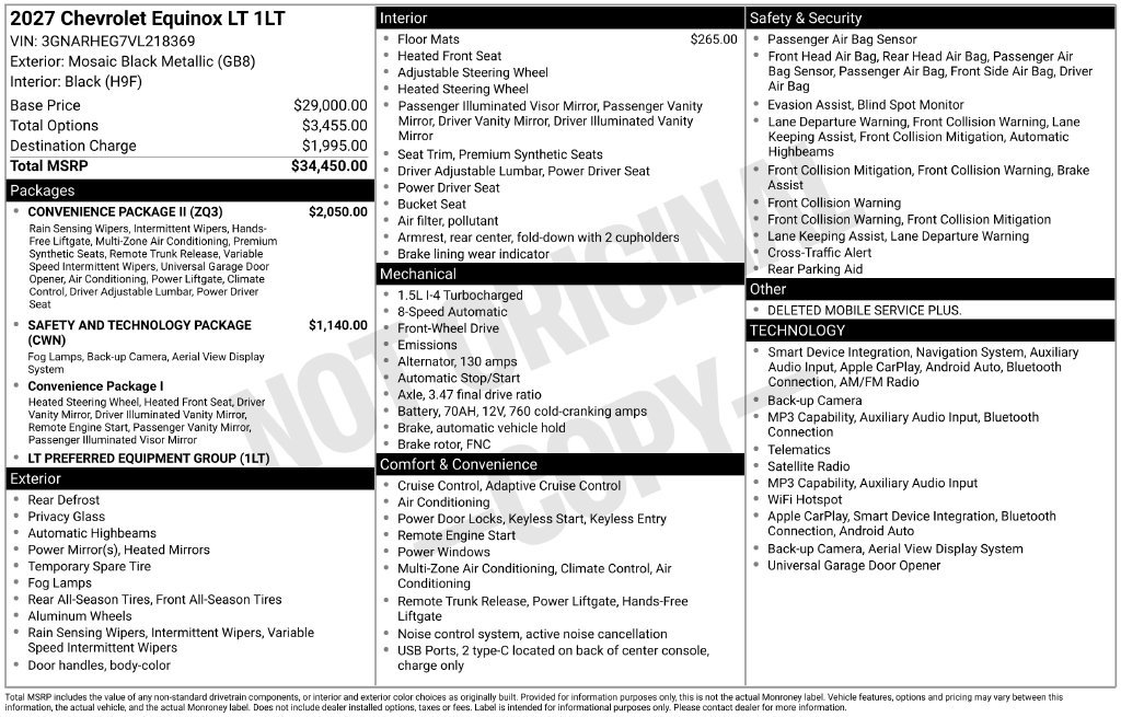 New 2027 Chevrolet Equinox LT w/ Convenience Package II FWD image 10