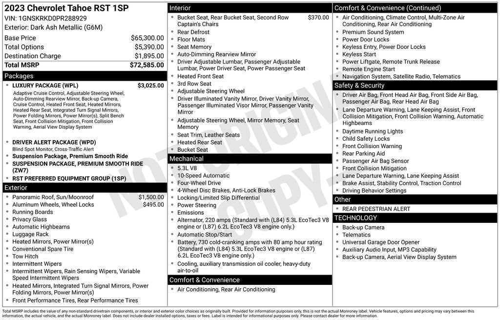 Used 2023 Chevrolet Tahoe RST w/ Luxury Package AWD/4WD image 97